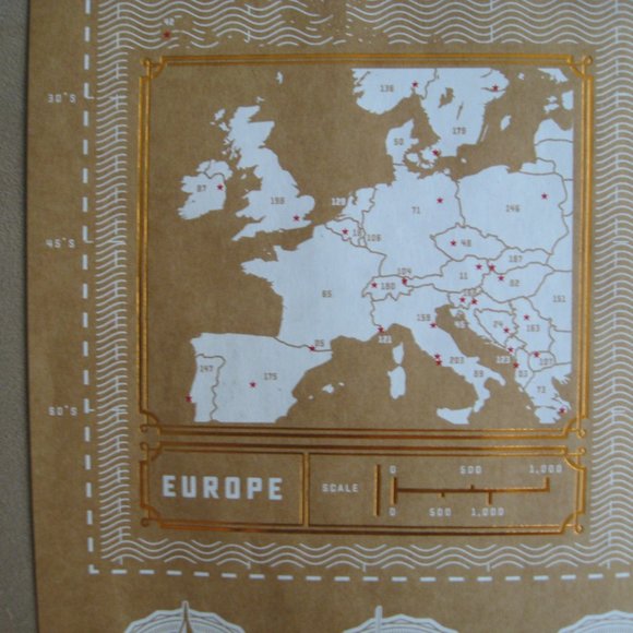 Travel Stamp Map - Craft Map With Ink Stamps by Originals by Luckies New in Box - Picture 13 of 15